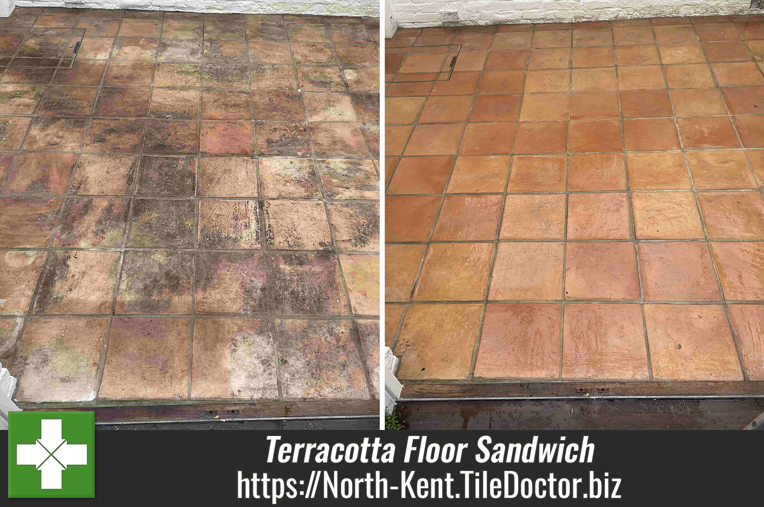 Dirty Terracotta Floor Deep Cleaned And Sealed In Sandwich North Kent