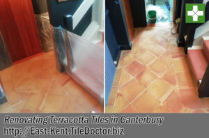 Saltillo Terracotta Tiles Floor Before After Renovation Canterbury