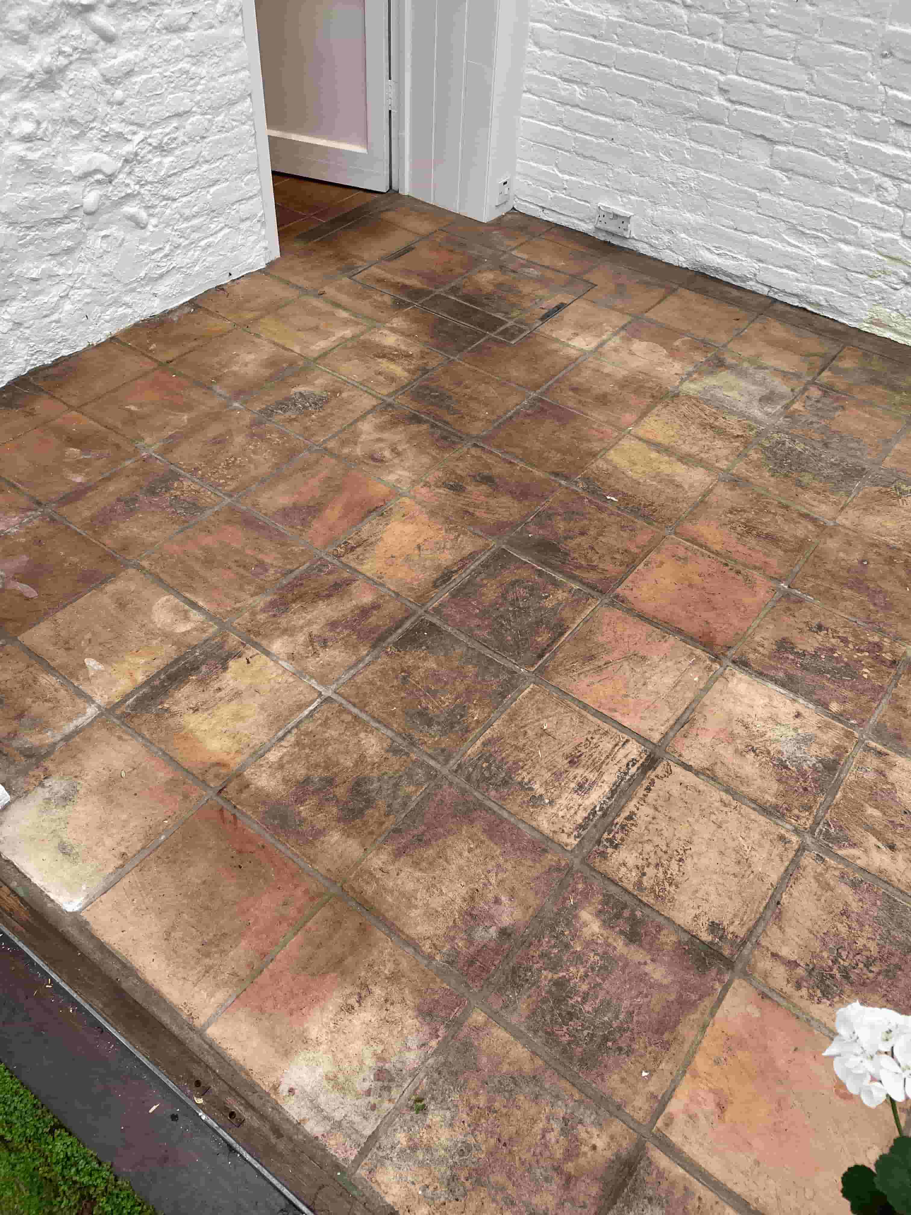 Terracotta Floor Before Cleaning Sandwich Kent