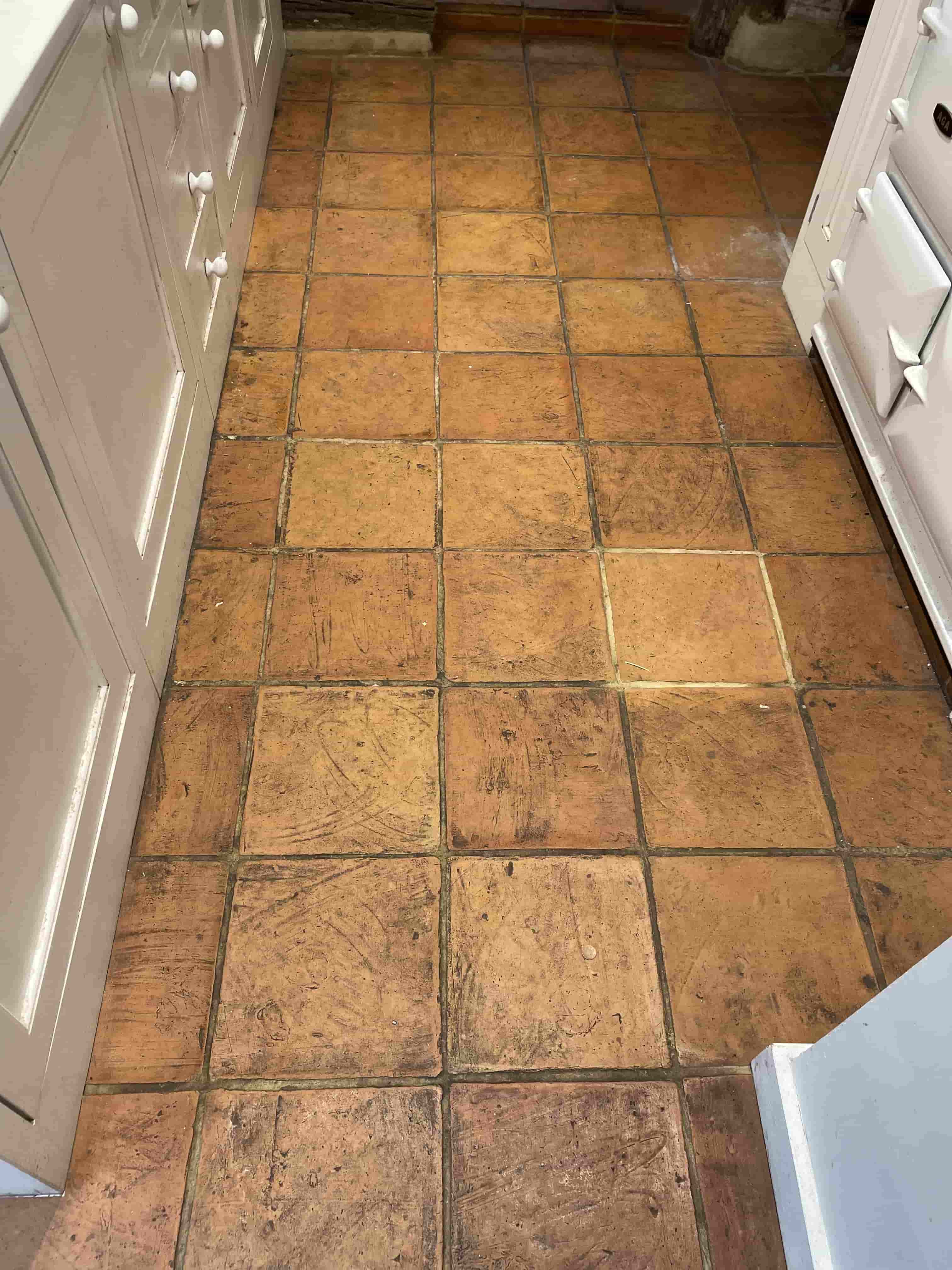 Terracotta Floor Before Cleaning Sandwich Kent