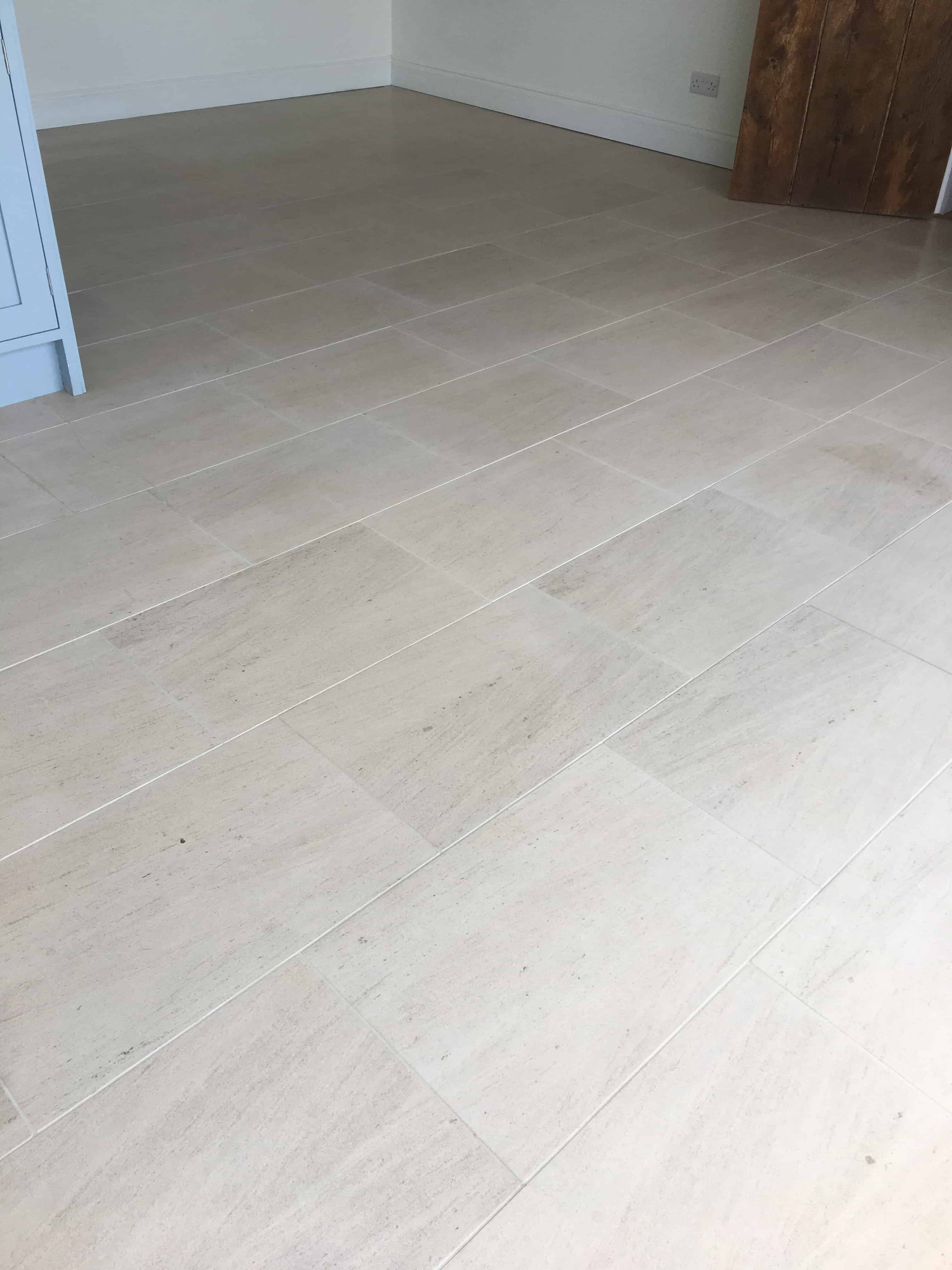 Limestone Floor Tile and Grout After Cleaning in Underriver Sevenoaks