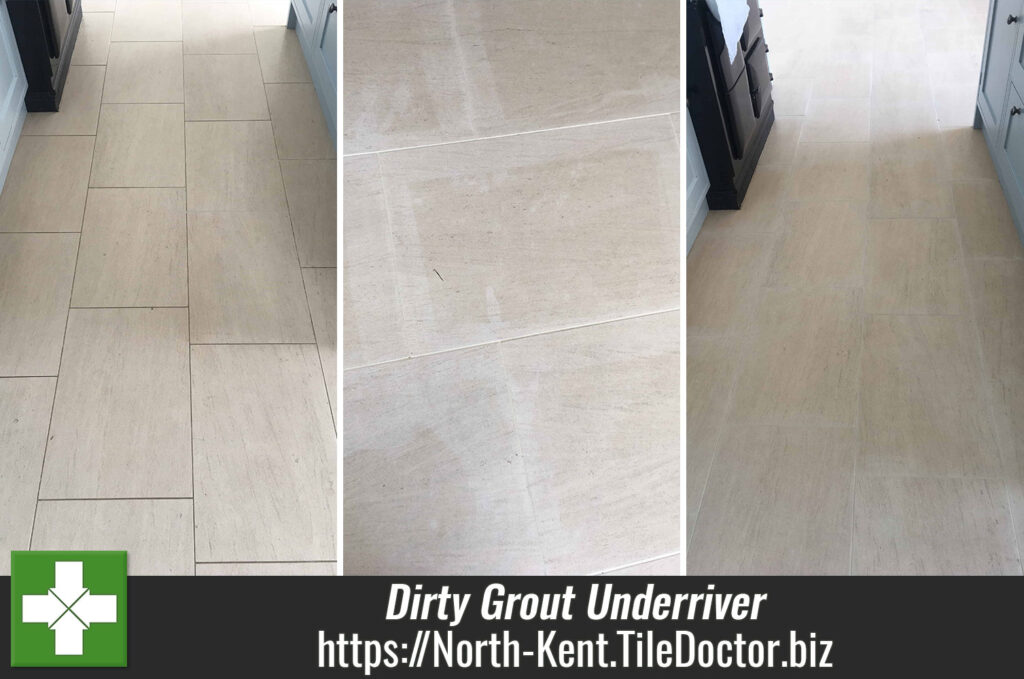 Limestone Floor Tile and Grout Renovation Underriver