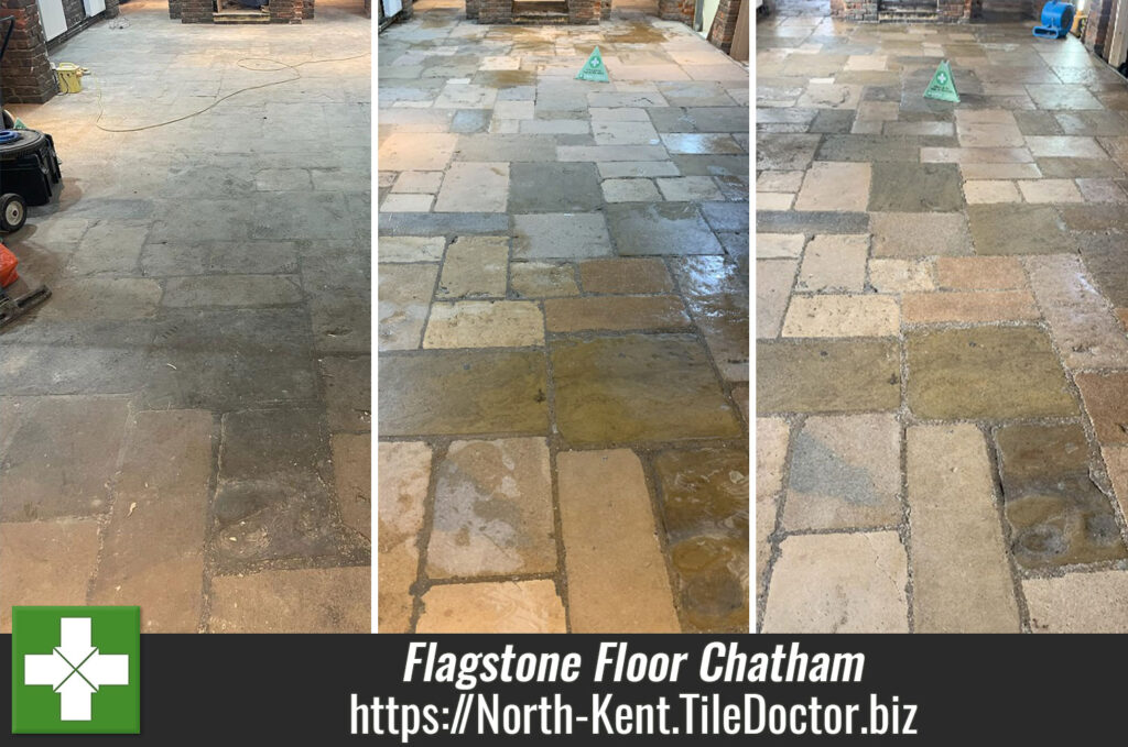 Flagstone Basement Pub Floor After Renovation Chatham