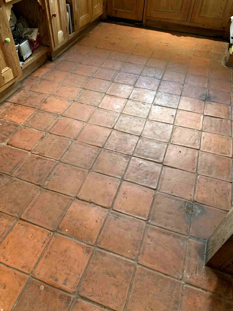 Terracotta Kitchen Floor Tiles Before Cleaning Herne Bay