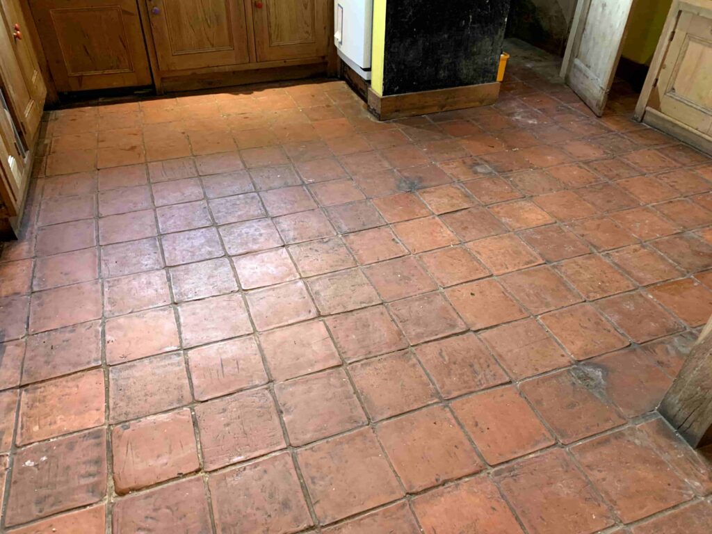 Terracotta Kitchen Floor Tiles Before Cleaning Herne Bay