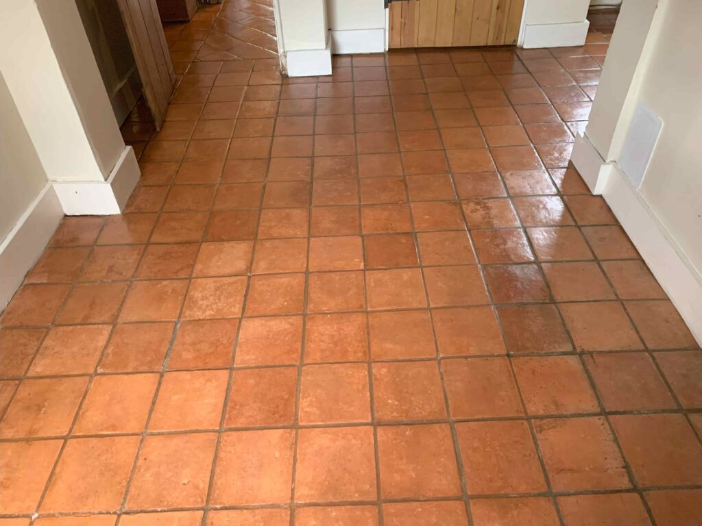 Terracotta Tiled Kitchen Floor After Cleaning Faversham