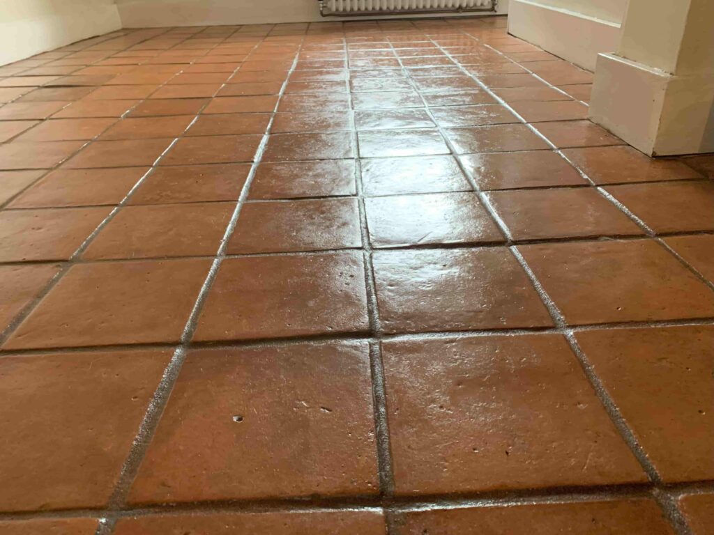 Terracotta Tiled Kitchen Floor After Cleaning Faversham