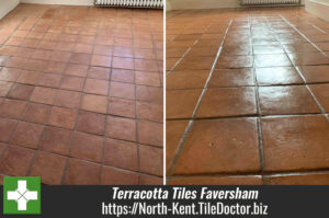 Terracotta Tiled Kitchen Floor Maintained in Faversham