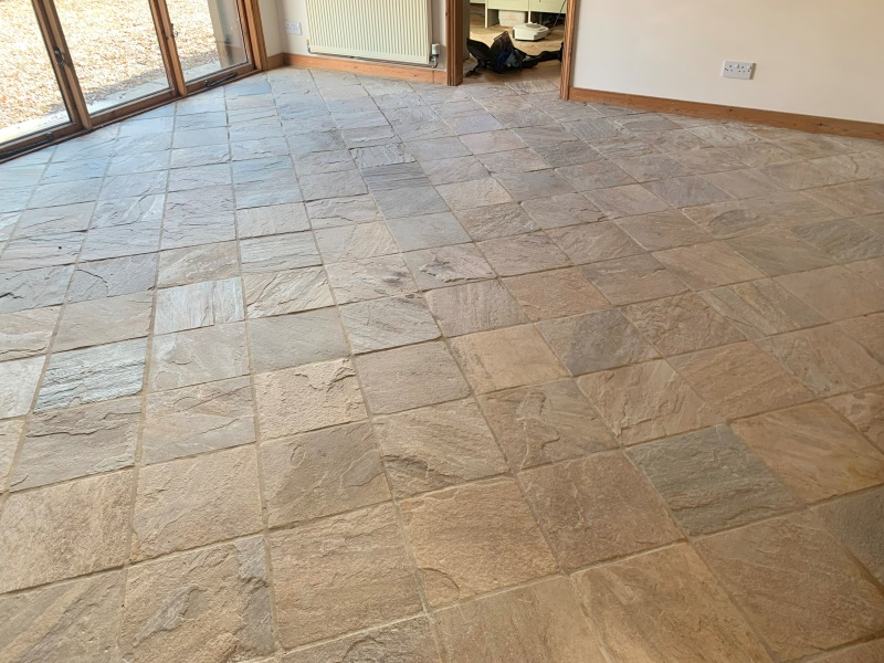 Sandstone Floor Tiles Before Cleaning Maidstone