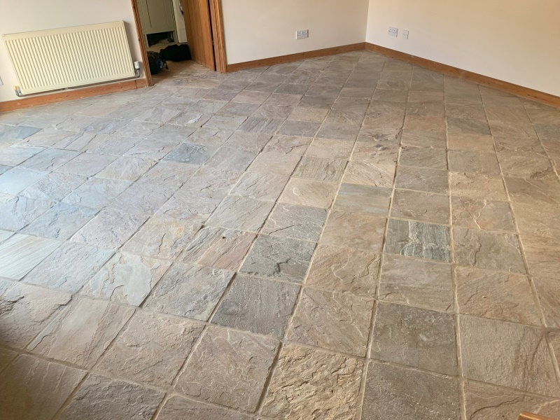 Sandstone Floor Tiles Before Cleaning Maidstone