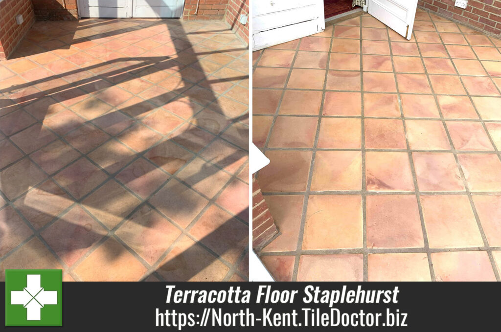 Terracotta Tiled Conservatory Floor Renovation Staplehurst
